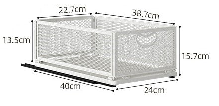 White Steel Sliding Storage Tray